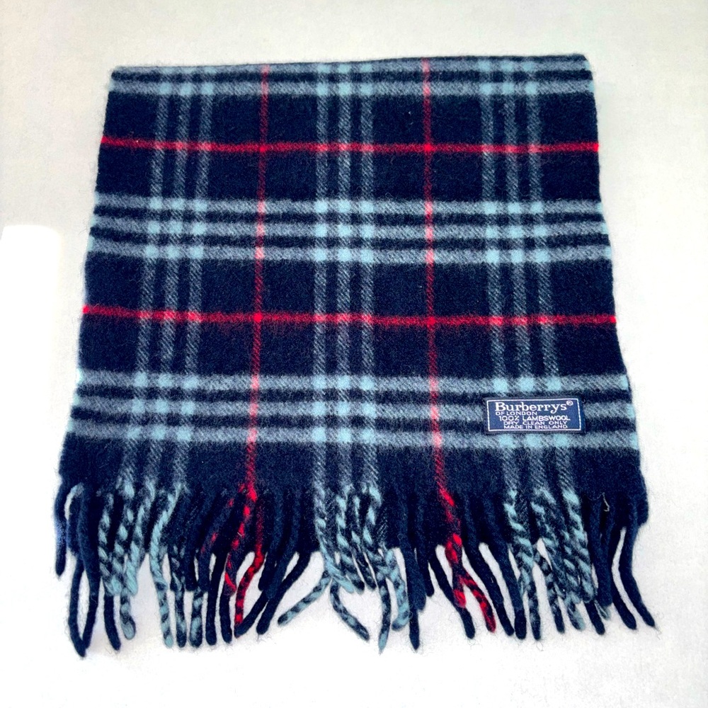 Burberrys Navy Cashmere Scarf